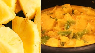 Simple and Easy Pineapple Curry: A side dish for chapathi & rice 🍍😋| Pineapple Recipe| Ungal Kitchen