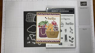 Stampin’ Up! Market Goodness Hello Card Tutorial #diy #papercraft #cardmaking #designerseriespaper