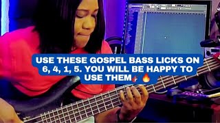 Use these gospel bass licks on 6, 4, 1, 5. You will be happy to use them🎸🔥