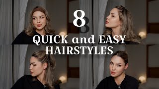 8 QUICK and EASY hairstyles for college , high school and gym