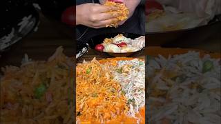 ASMR eating paneer butter masala, momo and fried rice and blackbean noodless, korean fried chicken