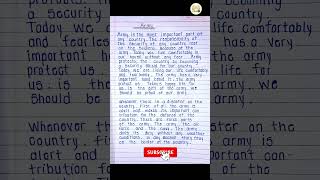 Army essay || Essay on Indian 🪖 army in English || #trending  #shorts #ytshorts