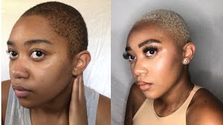 CUT, BLEACH & TONE SHORT HAIR | BLACK NATURAL HAIR | PLATINUM BABE