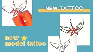 new star ⭐ special tattoo design with pen || How to make a new tattoo design ||