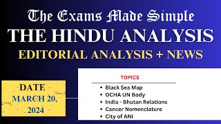 20 March 2024 The Hindu Newspaper Analysis