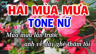 Karaoke Hai Mùa Mưa Tone Nữ F#m | Nhạc Sống Mới | Karaoke Tuấn Kiệt