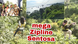 Singapore epic mega zip line adventure at Sentosa  cove (2021)