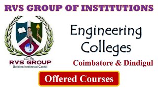 RVS Engineering Colleges Offered Courses