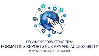 Formatting Reports for APA and Accessibility