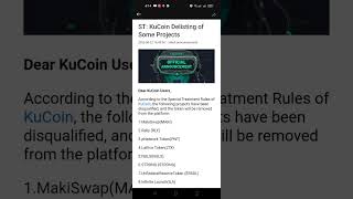 KuCoin Delisting of Some Projects #KuCoin #kucoinexchange #cryptocurrency #crypto