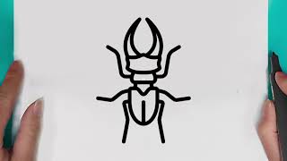 Learn How to draw  insect beetle easy for beginners  easy drawing cute  insect beetle Step by step