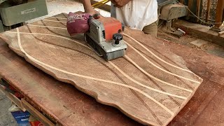 Tutorial For Making A Table With Beautiful Decorative Inlaid Soft Strips Of Wood. Rustic Woodworking