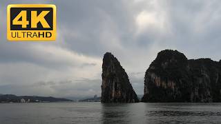 Come and relax on a boat in Ha Long Bay, Vietnam at sunset - ASMR