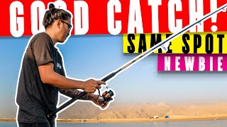 1 CAST 3 ANG HULI! | Afternoon shore fishing in uae | Ras al khaimah fishing for newbie