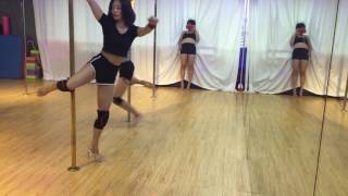 Chinese exotic pole dance (beginners). The first pair