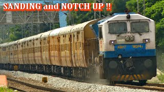 HEAVENLY NOTCH UP and SANDING by DIESEL Engine | Indian Railways