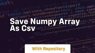 save numpy array as csv