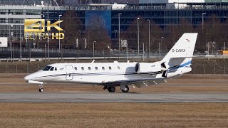 Cessna 680 Citation Sovereign+ from Aerowest D-CAWX arrival at Munich Airport MUC EDDM