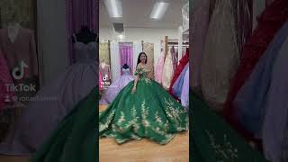 Emerald/Gold Quinceañera #quince #quincedress #dress #quinceaneradress #gown #misxvaños