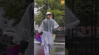 Young Tibetan girls dance traditional dance in the rain. #tibetangorshey #tibetandance