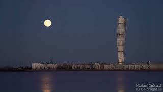 December Moonrise over Malmö