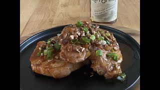 EASY Skillet Apricot Bourbon Pork Chops!