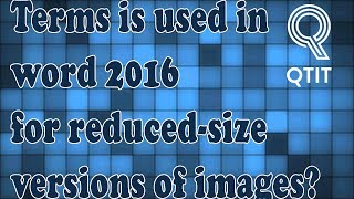 Which of the following terms is used in word 2016 for reduced-size versions of images?