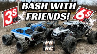 9 ARRMAS RC's! |  BASHING RC'S WITH FRIENDS | RAMP SENDS!