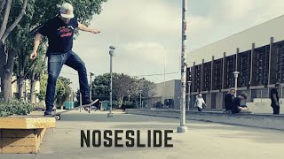 How To Noseslide ( backside nose slide on your skateboard )