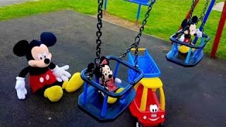 GIANT Mickey Mouse pushing LITTLE TIKES TROLLEY/Family Day Out In the Park /HD