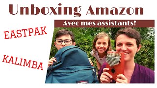 UNBOXING AMAZON: sac à dos EASTPAK PADDED PACK'R et KALIMBA accompagnée de mes enfants-assistants!