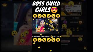 FREE FIRE GIRLS👰PIC with UID #SHORTS BOSS GUILD GIRLS FACE REVEAL 🤤🤤 PART-5 #FF #sksabirbossgf