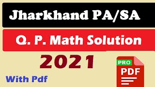 Jharkhand PA/SA--2021 Math solved Questions #pamath #math #andhrapa #postoffice #postman #army #pa |