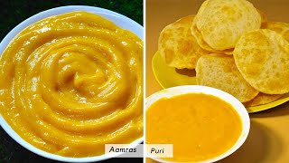 How to Make Aamras Puri - Sweet Mango Pulp with Crispy Puri - Step-by-Step Guide