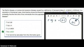 TAY SACHS GENETICS QUESTION