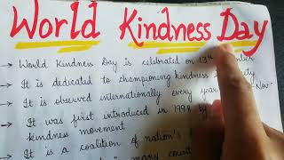 World Kindness Day | Ten lines on World Kindness Day | Speech on World kindness day