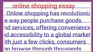 online shopping essay | online shopping essay in english