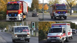 [Katastophenschutzalarm in Nidda!] Einsatzfahrten Feuerwehr, Technisches Hilfswerk sowie DRK