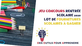 Jeu Concours Gratuit Rentrée scolaire 2020