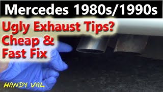 Mercedes-Benz R129 Exhaust DIY - Make your Original Muffler Tips Look New Again - W124, R107, W201