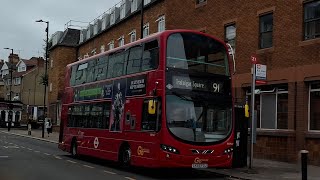 RARE & DIVERSION | Journey on the GoAhead London Route 91 | WVN17, LK59 FDJ | Volvo Gemini 2 B9TL