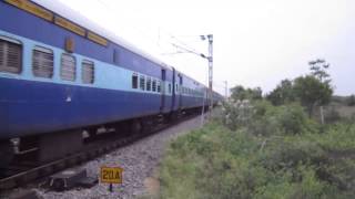 LGD WAP-4 With 25 Coach K.S.K Zooms Past Pembarthi 110kmph.