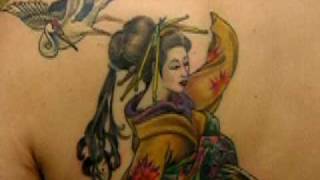 tattoo geisha danza con gru 2