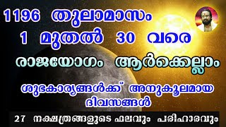 1196 തുലാമാസത്തിലെ പൊതുഫലങ്ങൾ II Predictions For 1196 Thulam II thanthri Dileepan