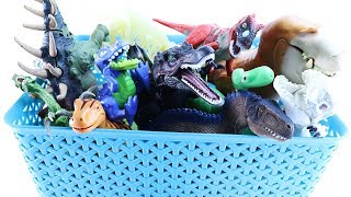 Box Full of Dinosaurs - Tyrannosaurus Spinosaurus Indominus Rex - Dinosaur toys