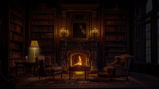 🌧️🔥Rainy Library Room In The Woods - Rain and Fire Sound to Help Calm Mind, Deep Relax, Sleep | ASMR