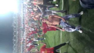 Montenegro fans invade the pitch after the draw with England