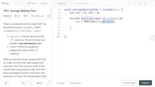 LeetCode 1701. [Medium] Average Waiting Time