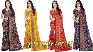 💞 amazing georgette sarees collection 💞latest daily wear sarees online shopping 💞 printed sarees 23