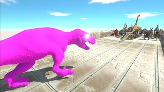 Escape from Pink Rexy T-Rex - Animal Revolt Battle Simulator